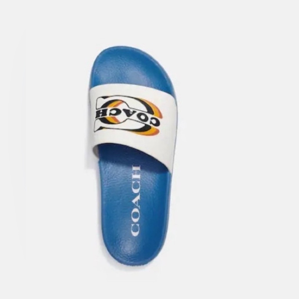 COACH CE496 Women's ULI SPORT SLIDE WITH STAMP CHALK SKY BLUE SHOE SIZE 5 - Picture 6 of 7